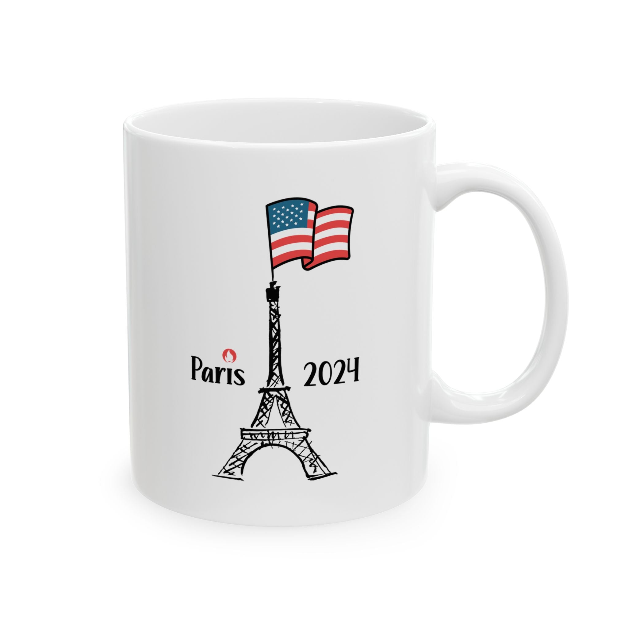 American Eiffel Tower Coffee Mug – Paris 2024 Commemorative Edition